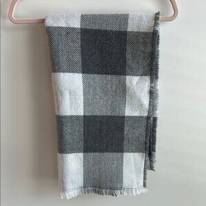 Loft Plaid Black and White Scarf